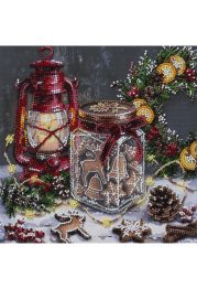 Mid-sized bead embroidery kit Cookies for Santa