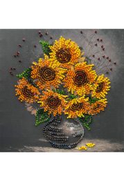 Mini Bead embroidery kit Homely sunflowers