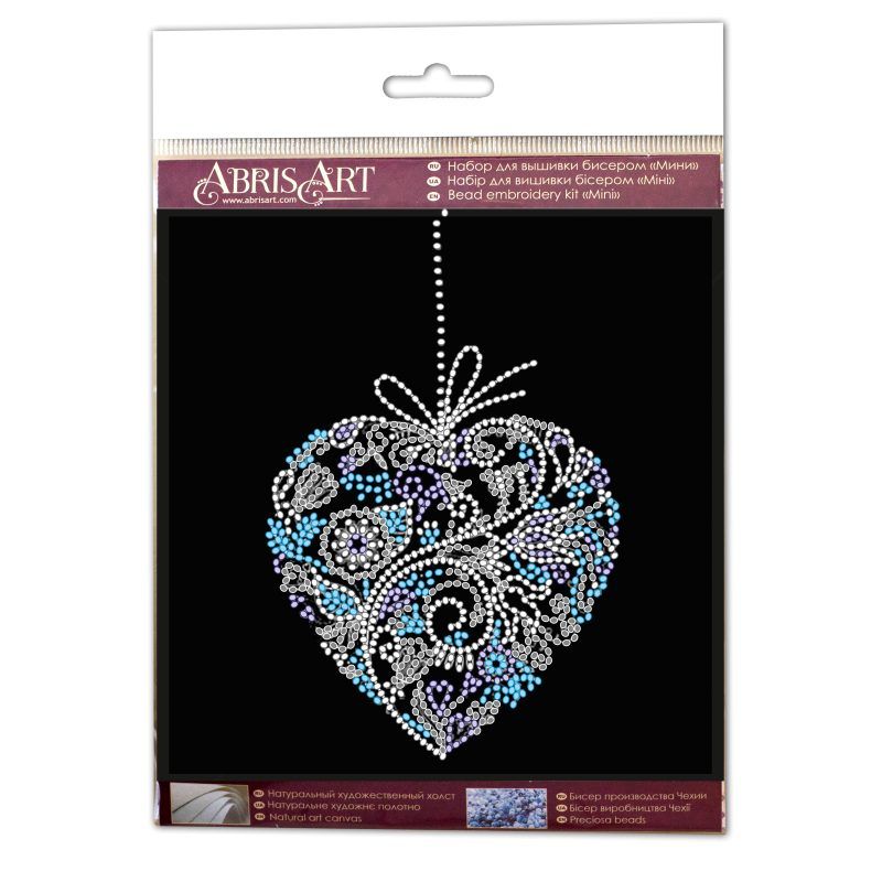 Mini Bead embroidery kit Lace heart