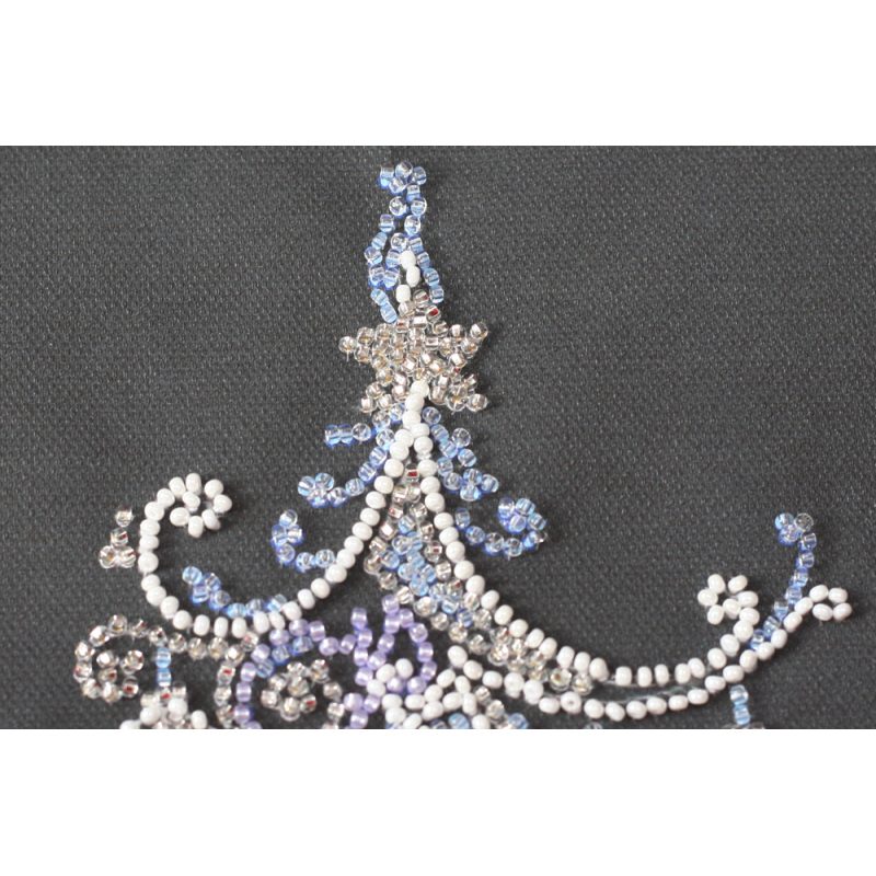 Mid-sized bead embroidery kit Herringbone silver