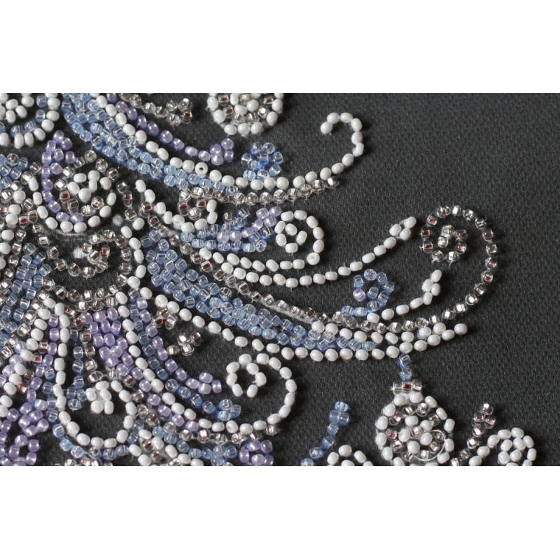 Mid-sized bead embroidery kit Herringbone silver