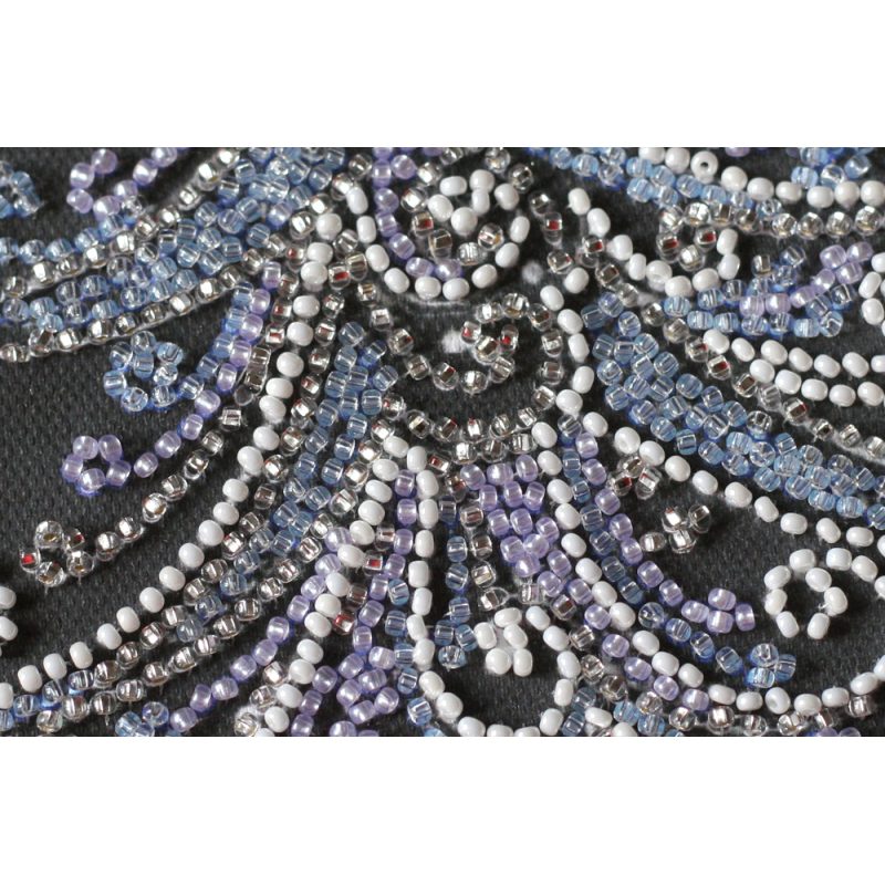 Mid-sized bead embroidery kit Herringbone silver