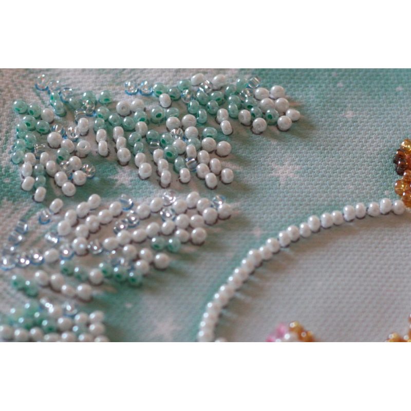 Mini Bead embroidery kit Cheerful house