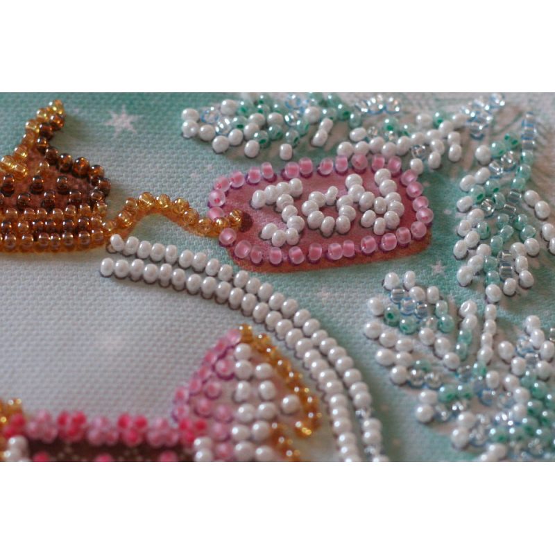 Mini Bead embroidery kit Cheerful house