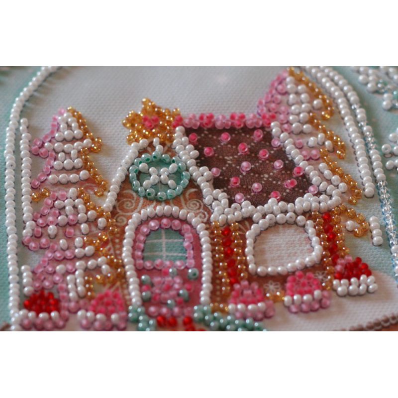 Mini Bead embroidery kit Cheerful house
