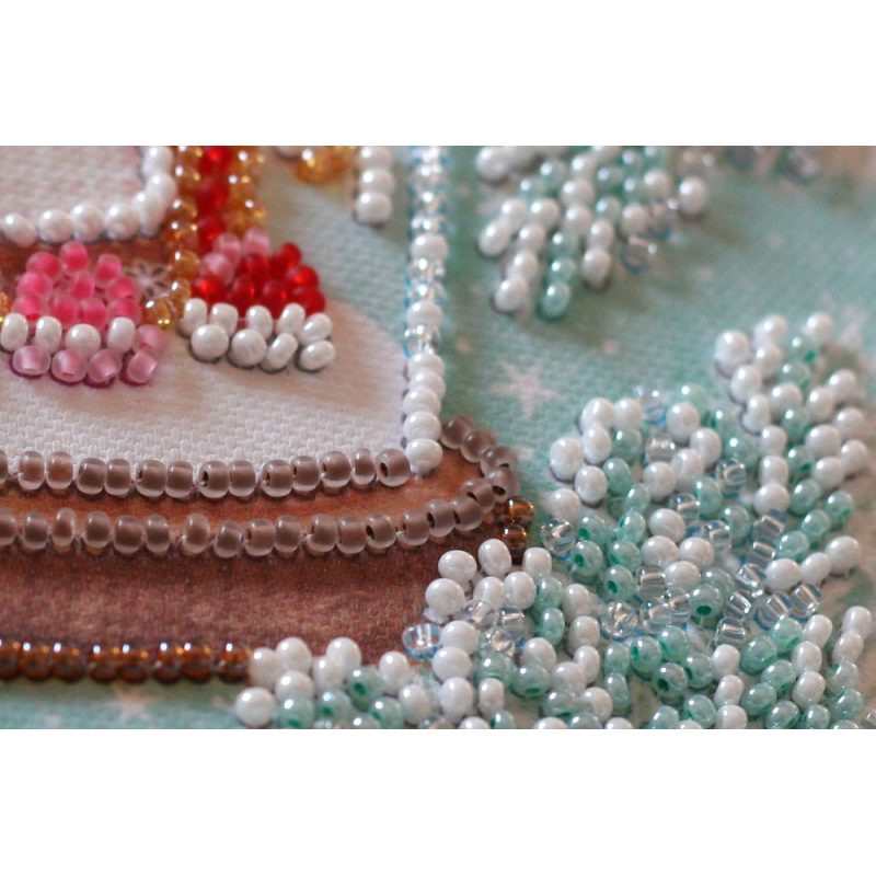 Mini Bead embroidery kit Cheerful house