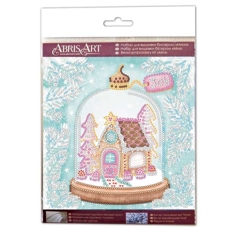 Mini Bead embroidery kit Cheerful house