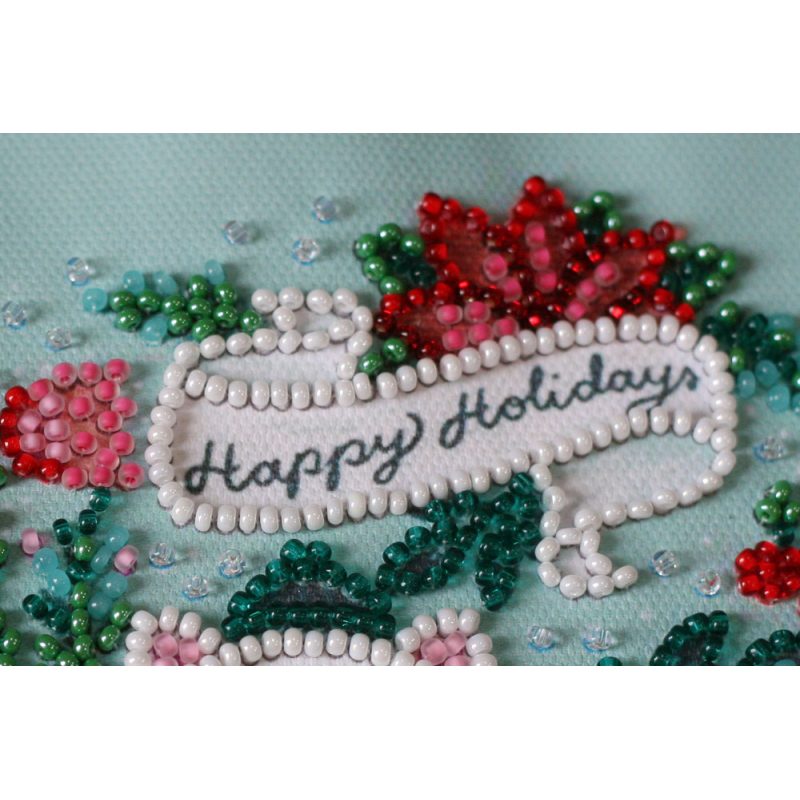 Mini Bead embroidery kit Kitty in a scarf