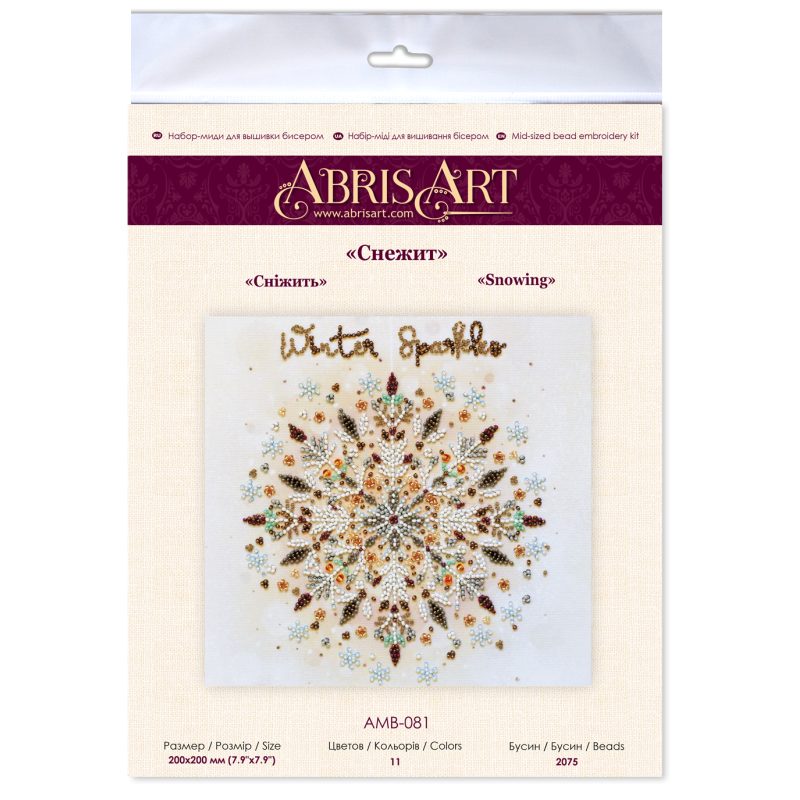 Mid-sized bead embroidery kit Snowing