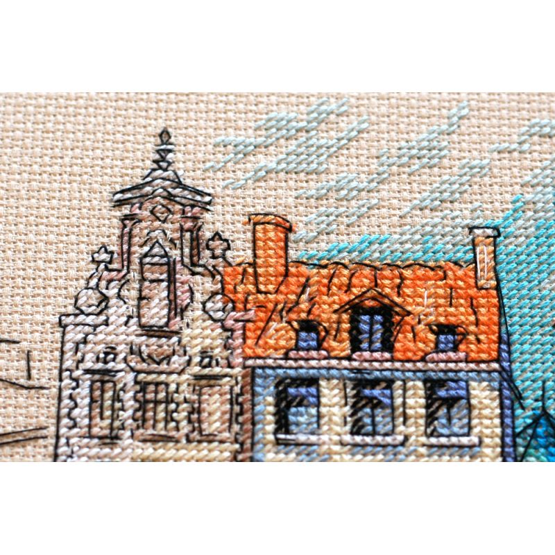 Cross-stitch kits Colored town-1