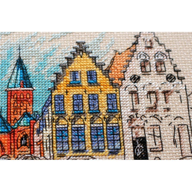 Cross-stitch kits Colored town-1