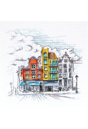 Cross-stitch kits Colored town-2