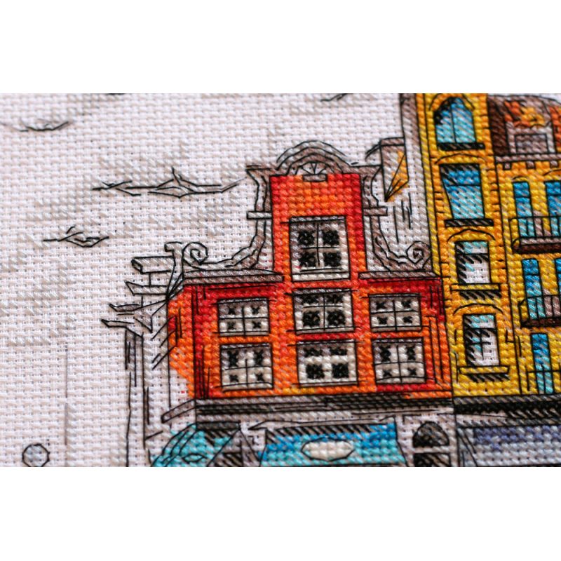 Cross-stitch kits Colored town-2