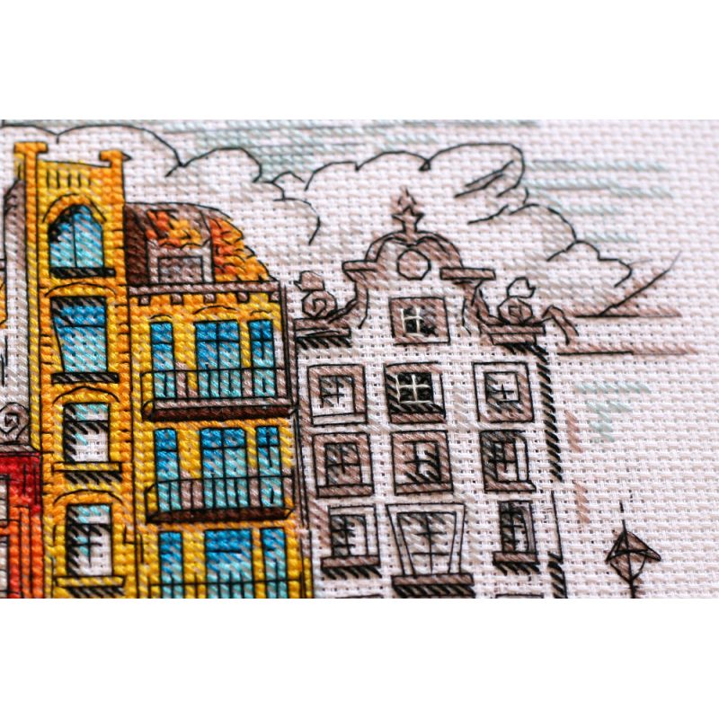 Cross-stitch kits Colored town-2