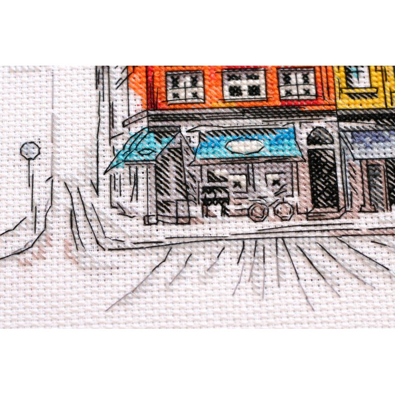 Cross-stitch kits Colored town-2