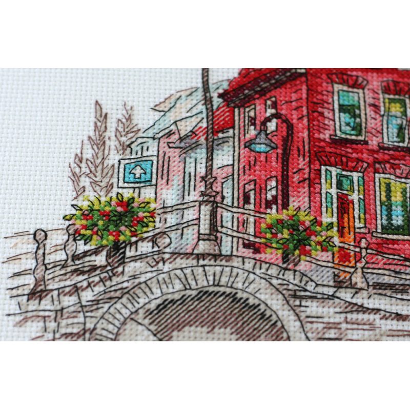 Cross-stitch kits Colored town-3