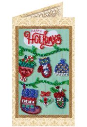 Keychain cross-stitch kit Happy New Year