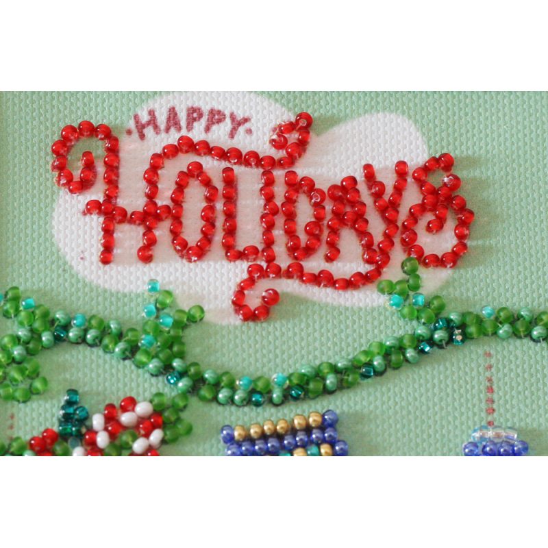 Keychain cross-stitch kit Happy New Year