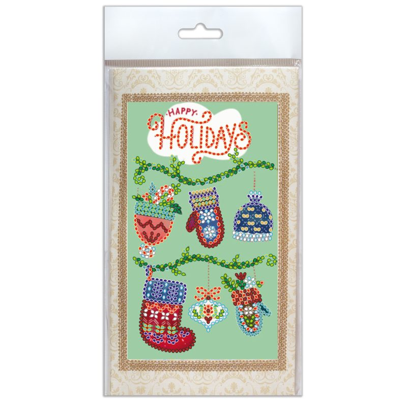 Keychain cross-stitch kit Happy New Year