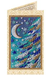 Keychain cross-stitch kit Snowy night