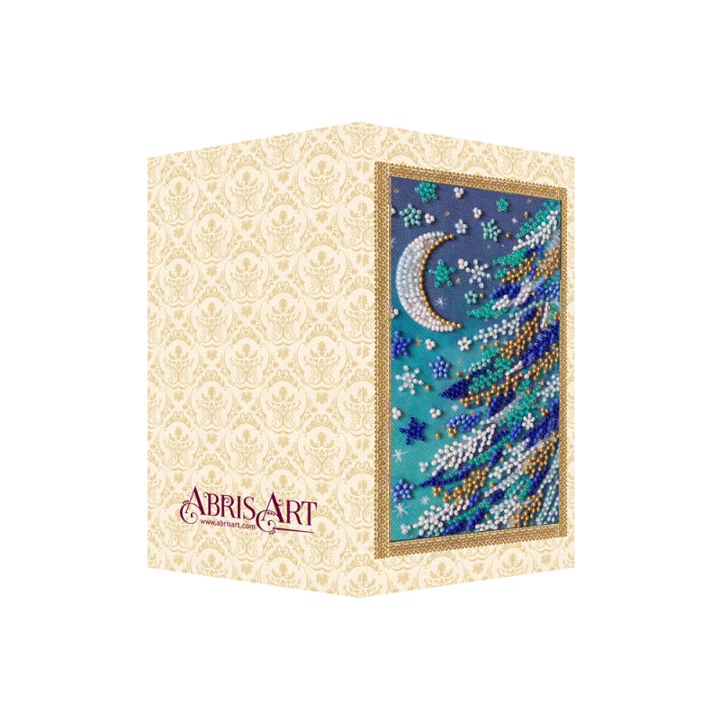 Keychain cross-stitch kit Snowy night