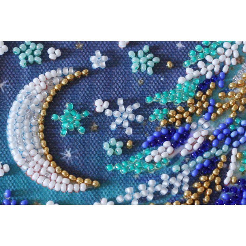 Keychain cross-stitch kit Snowy night