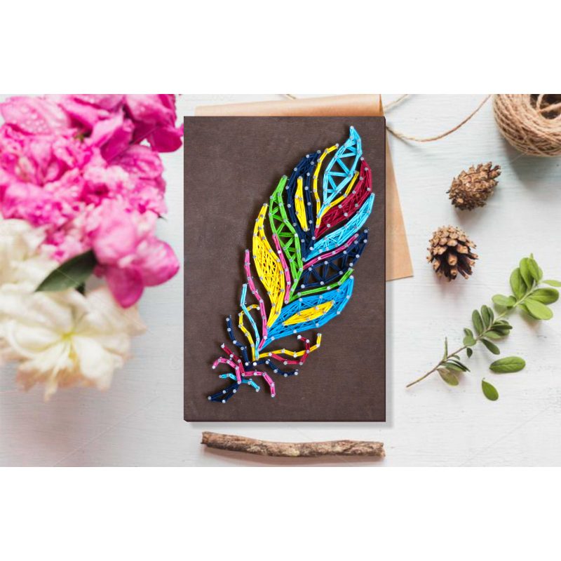 Creative Kit/String Art Multicolored feather