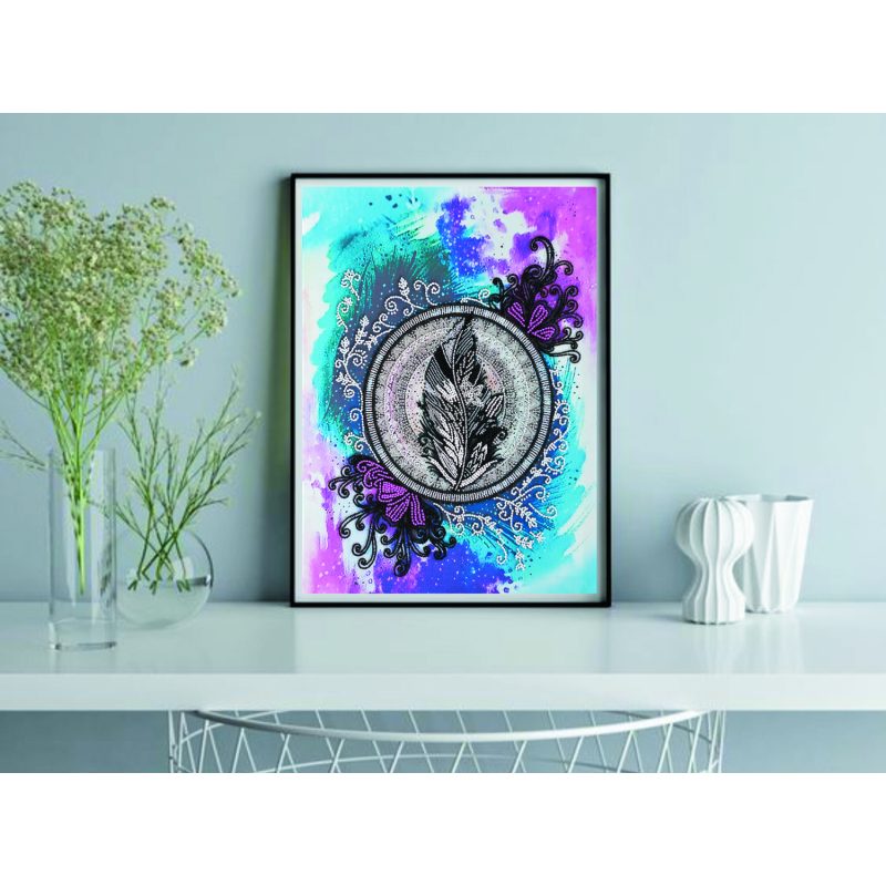 Main Bead Embroidery Kit Mandala feather