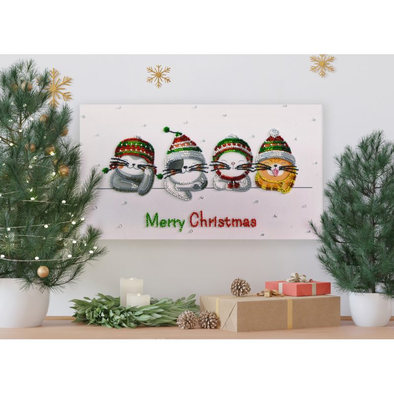 Main Bead Embroidery Kit Holiday cats