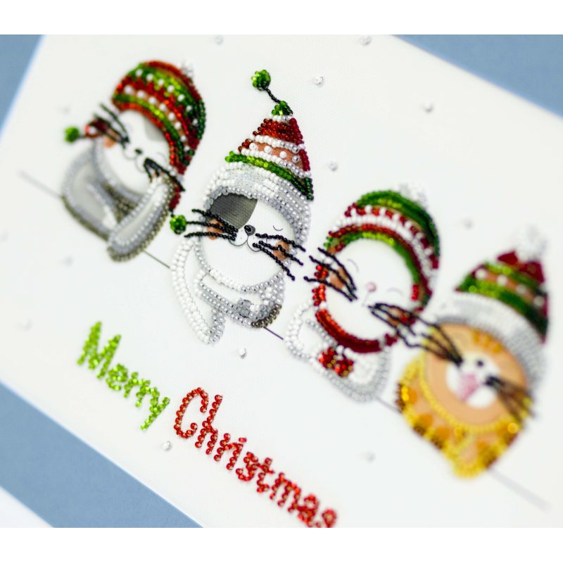 Main Bead Embroidery Kit Holiday cats