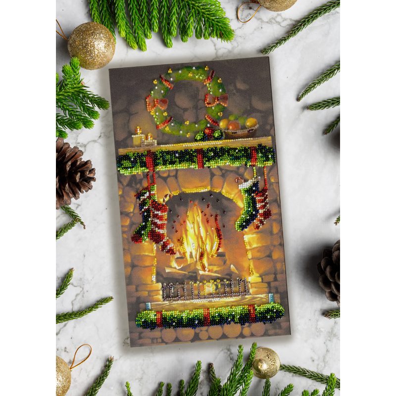 Main Bead Embroidery Kit By the fireplace