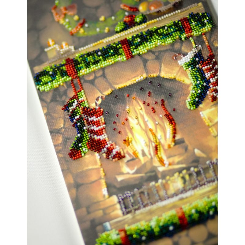 Main Bead Embroidery Kit By the fireplace
