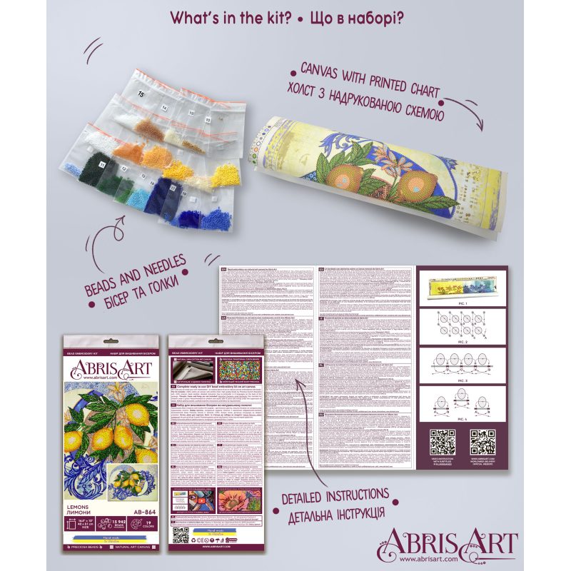 Main Bead Embroidery Kit Lemons