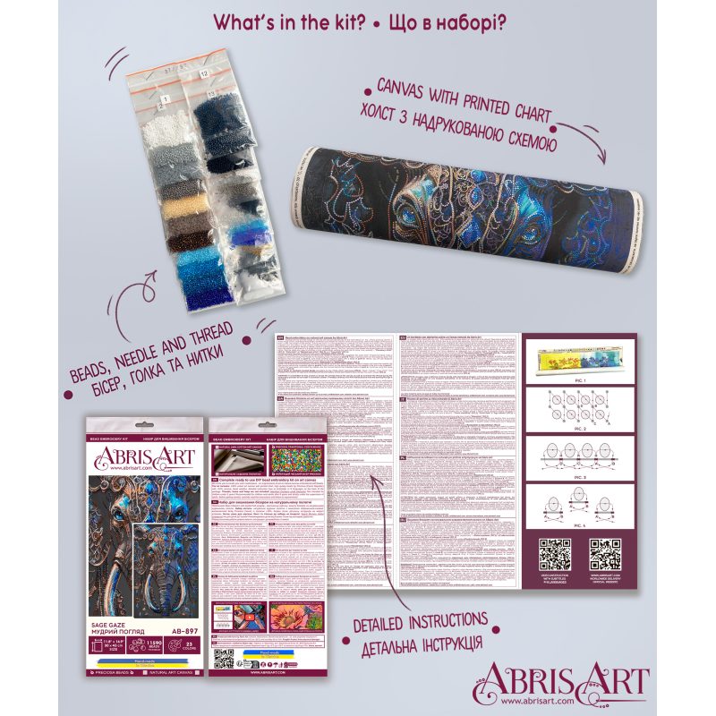 Main Bead Embroidery Kit Sage gaze