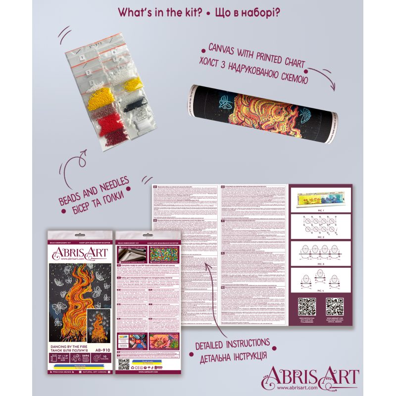 Main Bead Embroidery Kit Dancing around the campfire