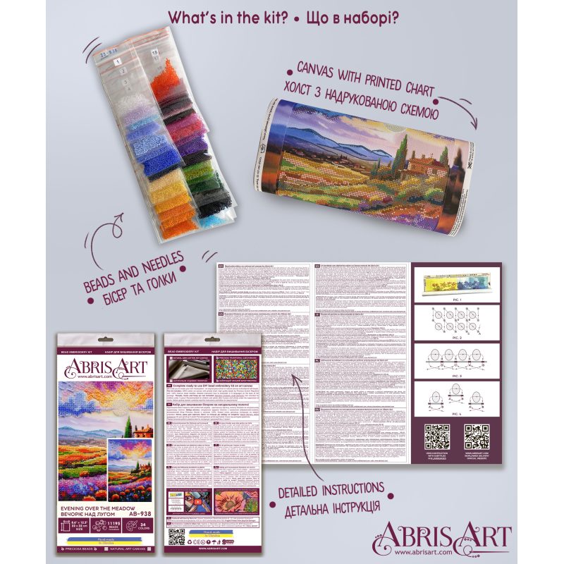 Main Bead Embroidery Kit Evening over the meadow