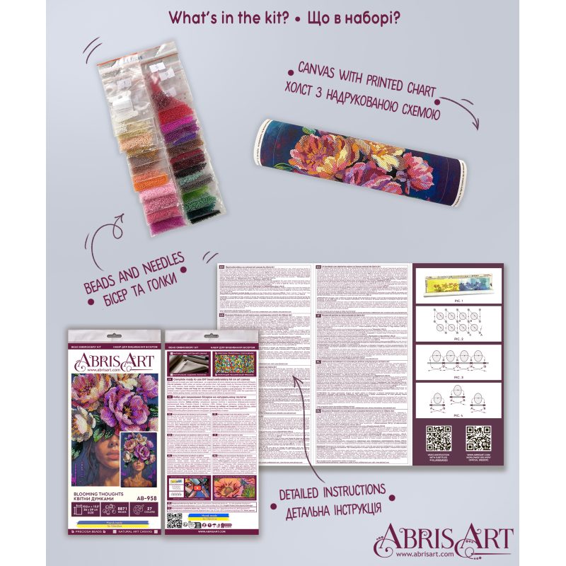 Main Bead Embroidery Kit Blooming Thoughts