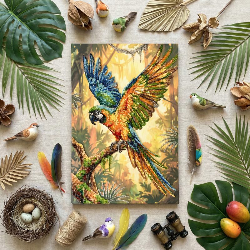 Main Bead Embroidery Kit Colorful Parrot