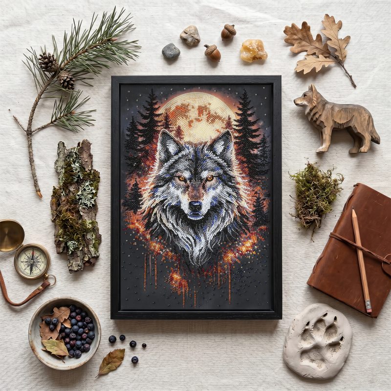 Main Bead Embroidery Kit Alpha Wolf