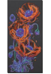 Main Bead Embroidery Kit Neon Poppies