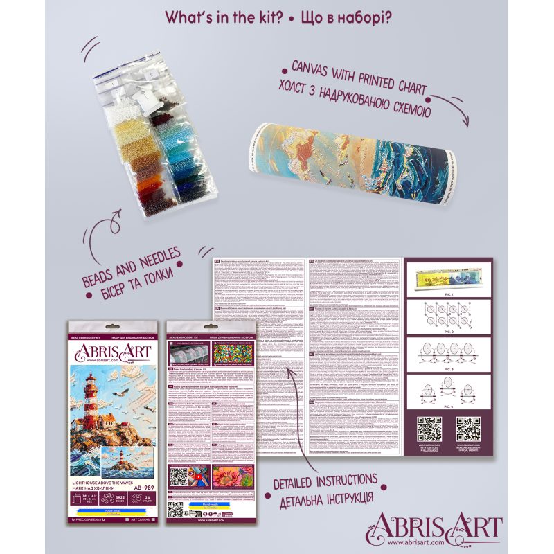 Main Bead Embroidery Kit Lighthouse Above the Waves