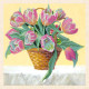 Charts on artistic canvas Basket of tulips