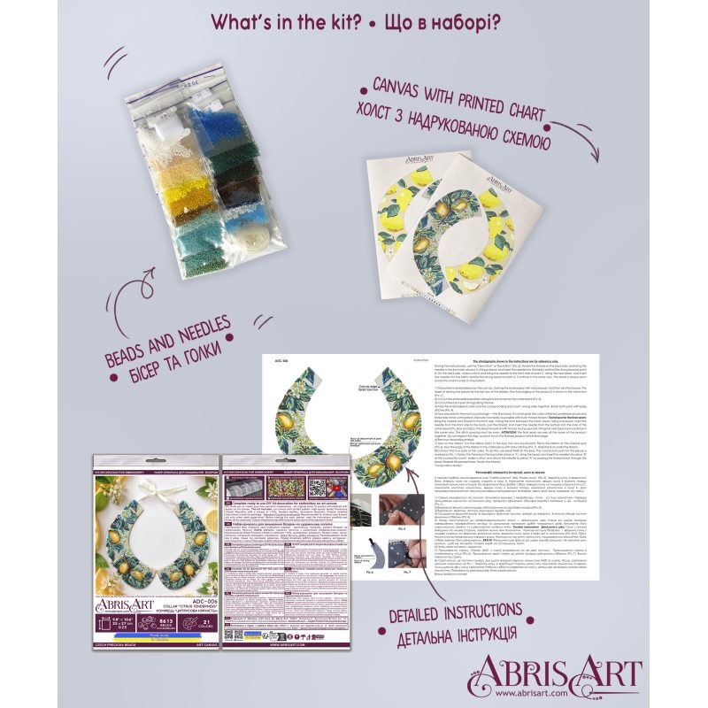 Main Bead Embroidery Kit Collar “Citrus Tenderness”