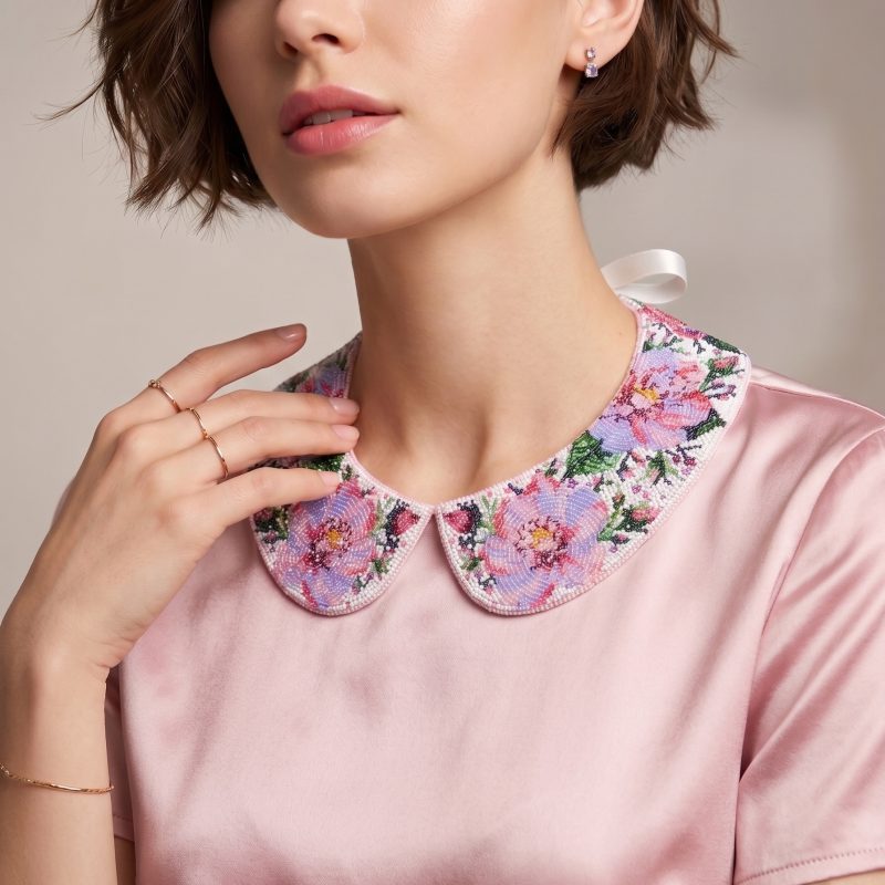 Main Bead Embroidery Kit Collar "Rose Veil"