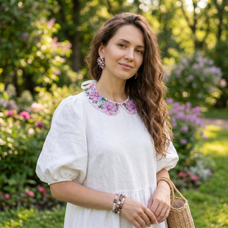 Main Bead Embroidery Kit Collar "Rose Veil"