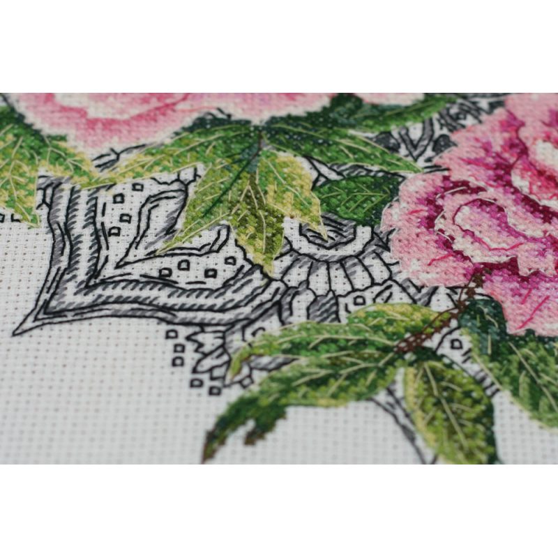 Cross Stitch Kit "Lace peonies"