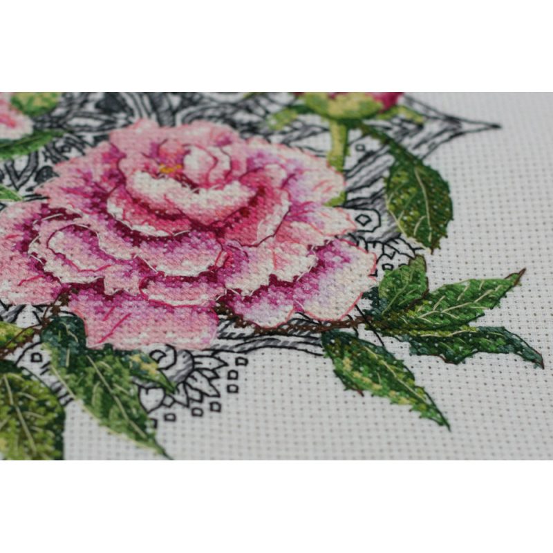 Cross Stitch Kit "Lace peonies"