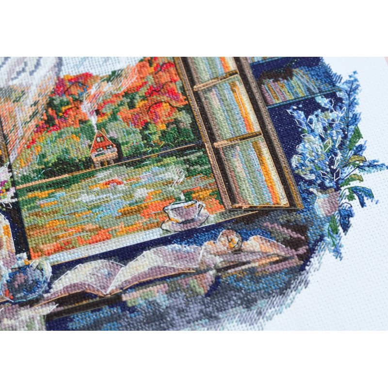 Cross-stitch kits Tea party by the window