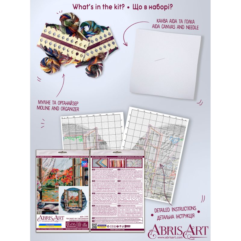 Cross-stitch kits Tea party by the window