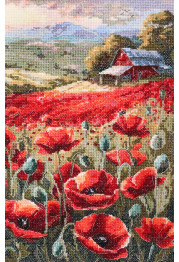 Cross-stitch kits Poppies at sunset